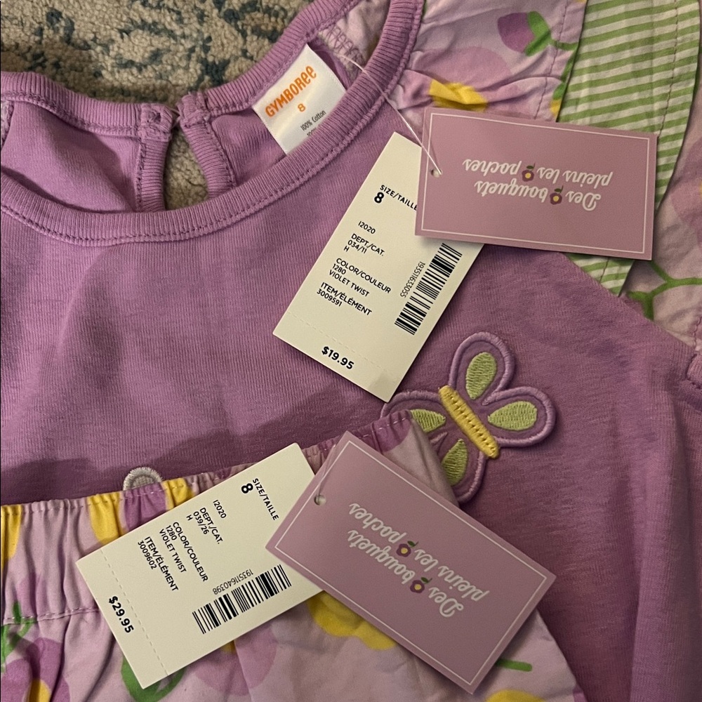 Gymboree NWT 8 Lavender and Green Skort and Top Set - Picture 2 of 4